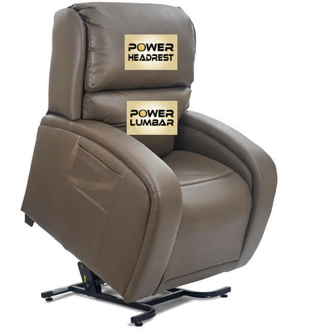 Phoenix Twilight lift chair with power lumbar and pillow by Golden Technologies